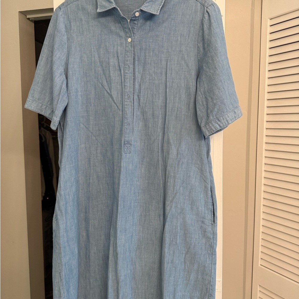 J. McLaughlin Light Blue Casual Button Down Dress